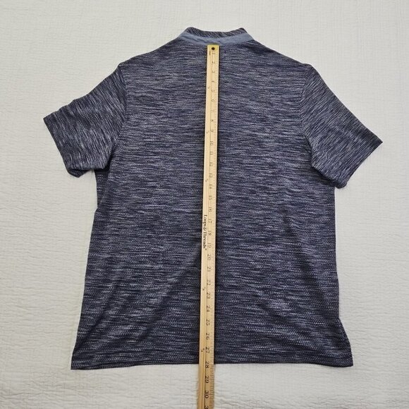 Tasso Elba Navy Blue Combo Banded Collar Polo Shirt Men's Medium EUC LN Golf - Picture 12 of 13